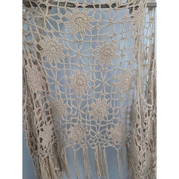 🌞 Boho Crochet Fringe Vest | Vivid Collection | Festival Hippie Chic | Size Med - Picture 4 of 7